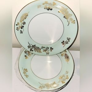 (5) Noritake Bread Plate Bundle of Vintage Turquoise and Gold Bread Plates